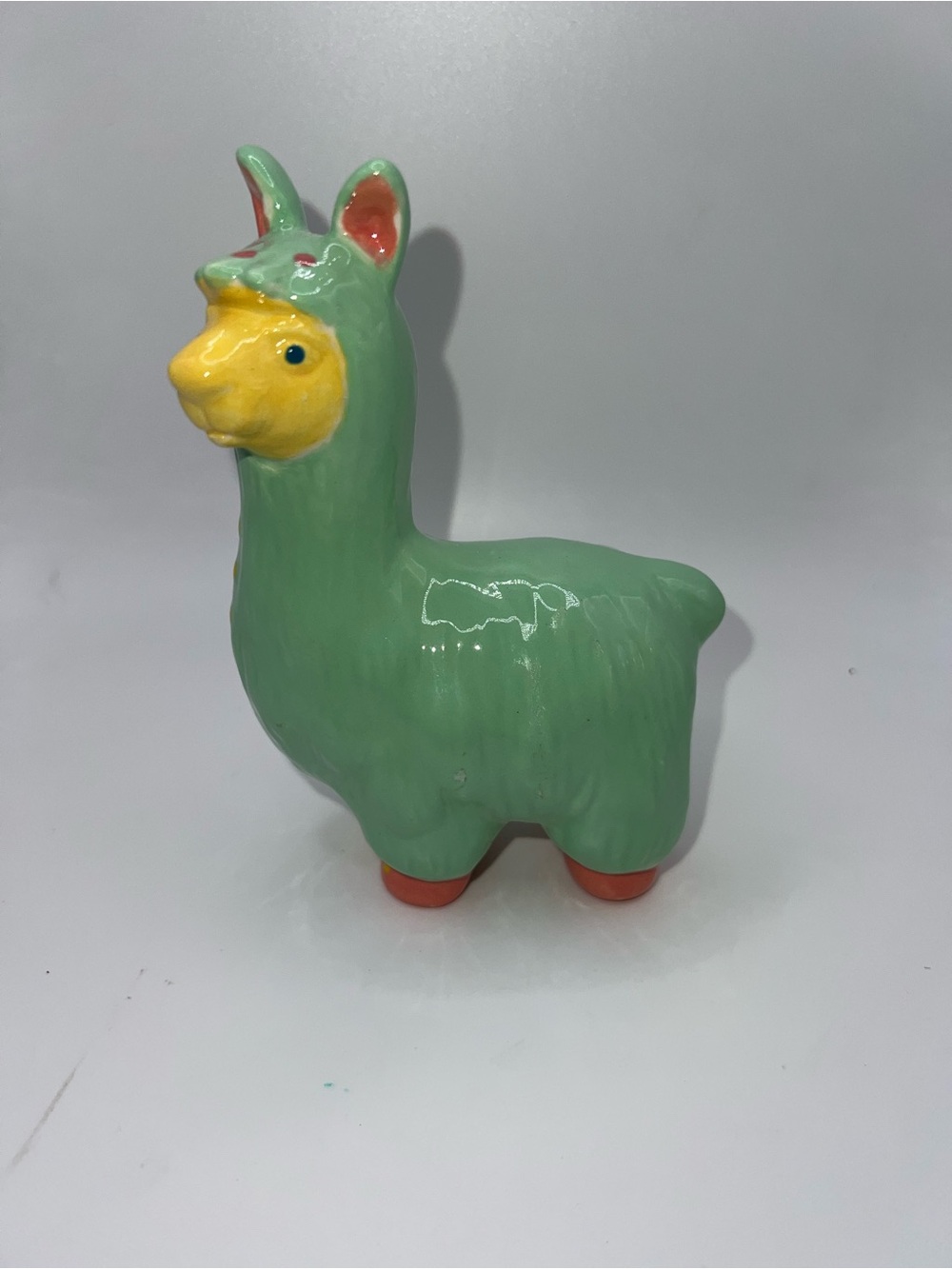 Green Ceramic Llama Figurine